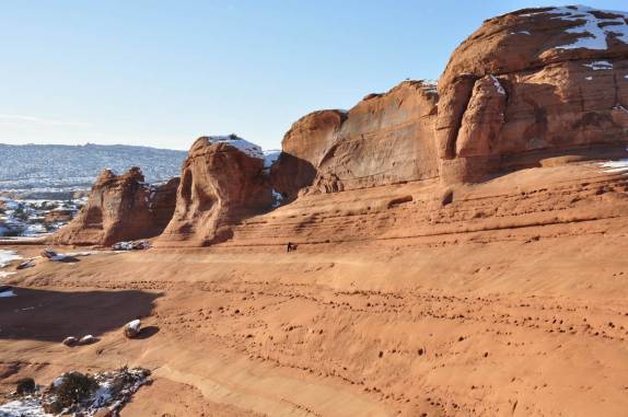 Chegando pelo caminho errado no Delicate Arch, no Arches National Park, perto de Moab, em Utah, nos Estados Unidos